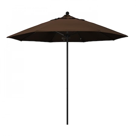 9' Black Aluminum Market Patio Umbrella, Pacifica Mocha